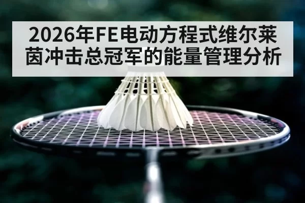 2026年FE电动方程式维尔莱茵冲击总冠军的能量管理分析